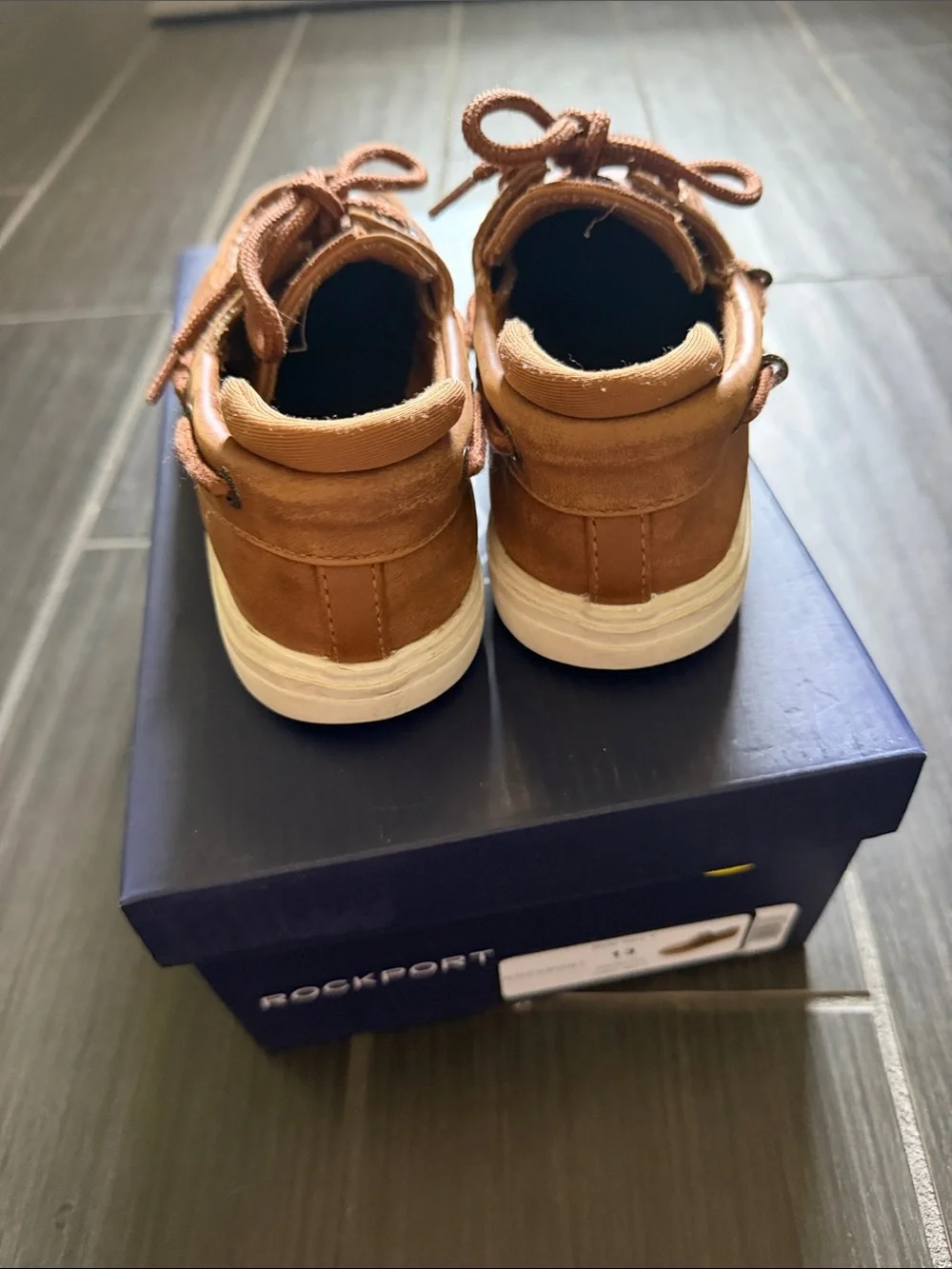 Boys  Rockport Casual Leather Boat Shoes - Brown
